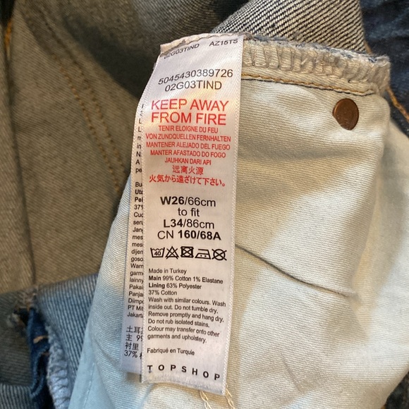 Topshop Straight Fit Full length Jeans. Size 26. Dark Denim. High waisted. Cute! - Picture 10 of 12